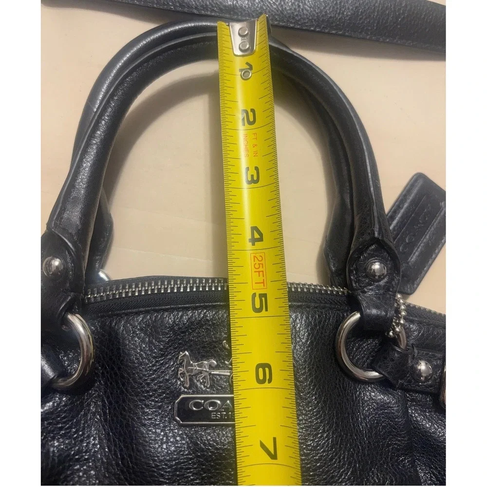 Super Stylish Coach Madison Black Leather Convertible Satchel‎ W Shoulder Strap